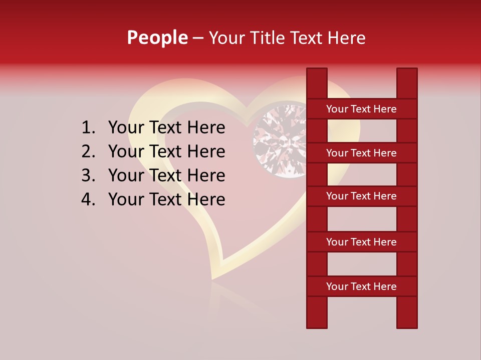 A Heart Shaped Diamond On A Red Background PowerPoint Template