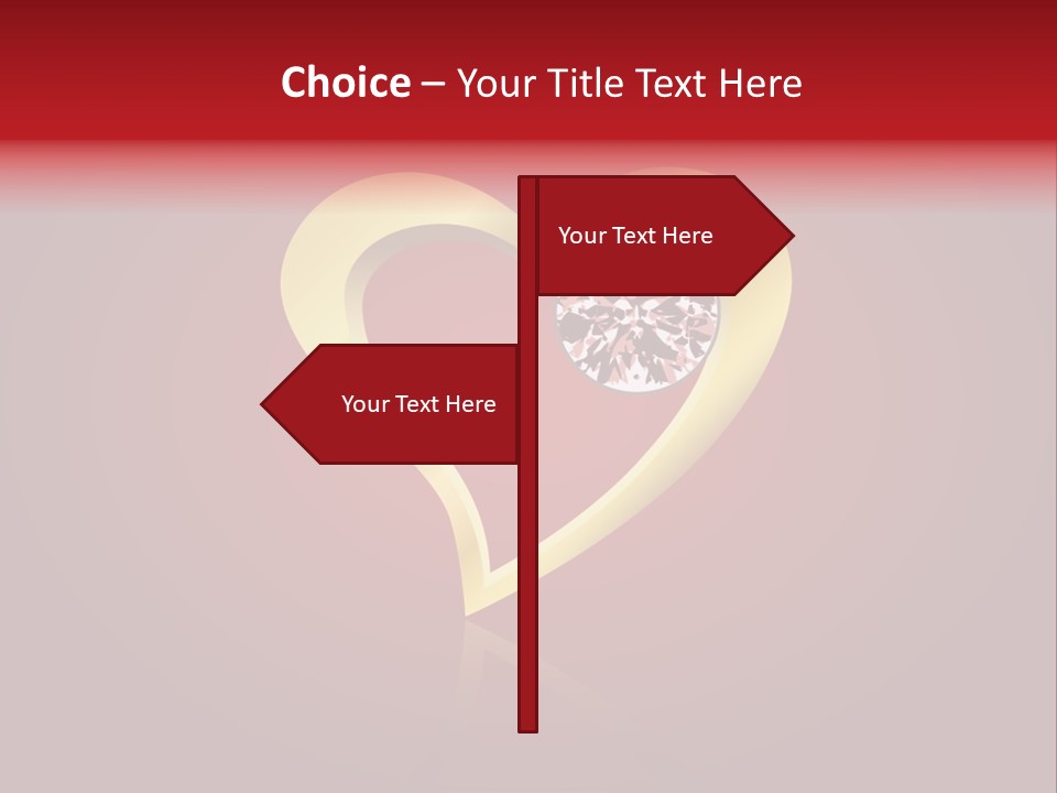 A Heart Shaped Diamond On A Red Background PowerPoint Template