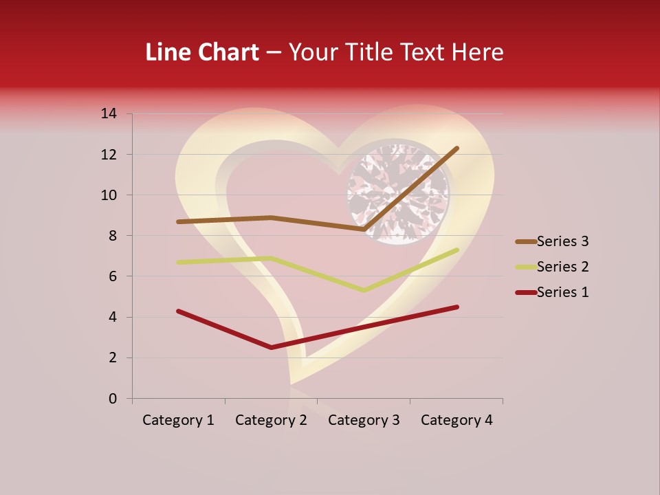 A Heart Shaped Diamond On A Red Background PowerPoint Template