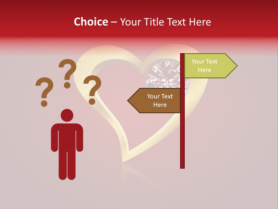 A Heart Shaped Diamond On A Red Background PowerPoint Template