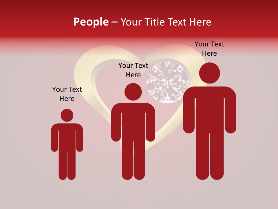 A Heart Shaped Diamond On A Red Background PowerPoint Template