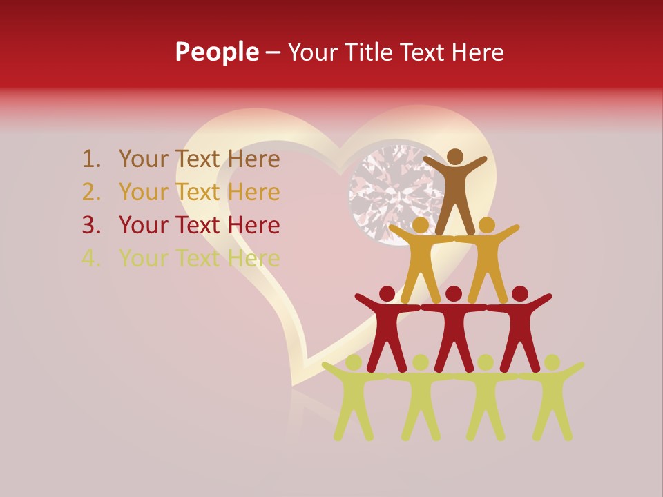 A Heart Shaped Diamond On A Red Background PowerPoint Template