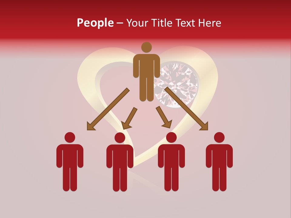 A Heart Shaped Diamond On A Red Background PowerPoint Template