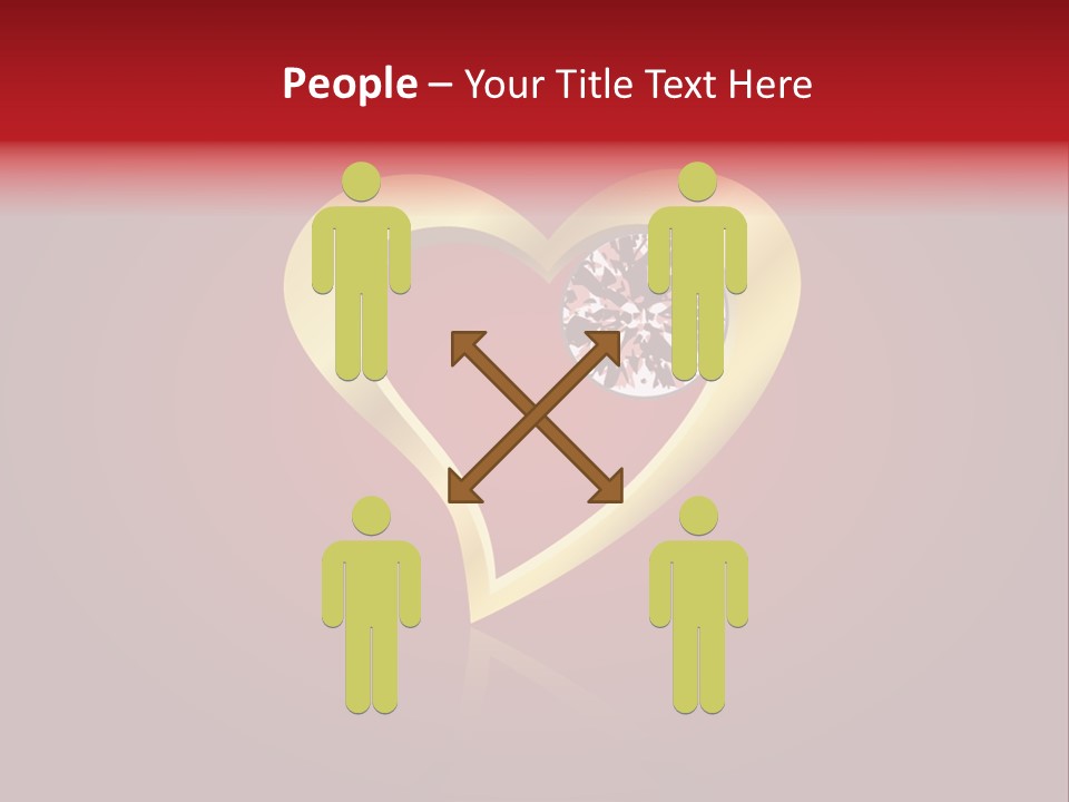 A Heart Shaped Diamond On A Red Background PowerPoint Template