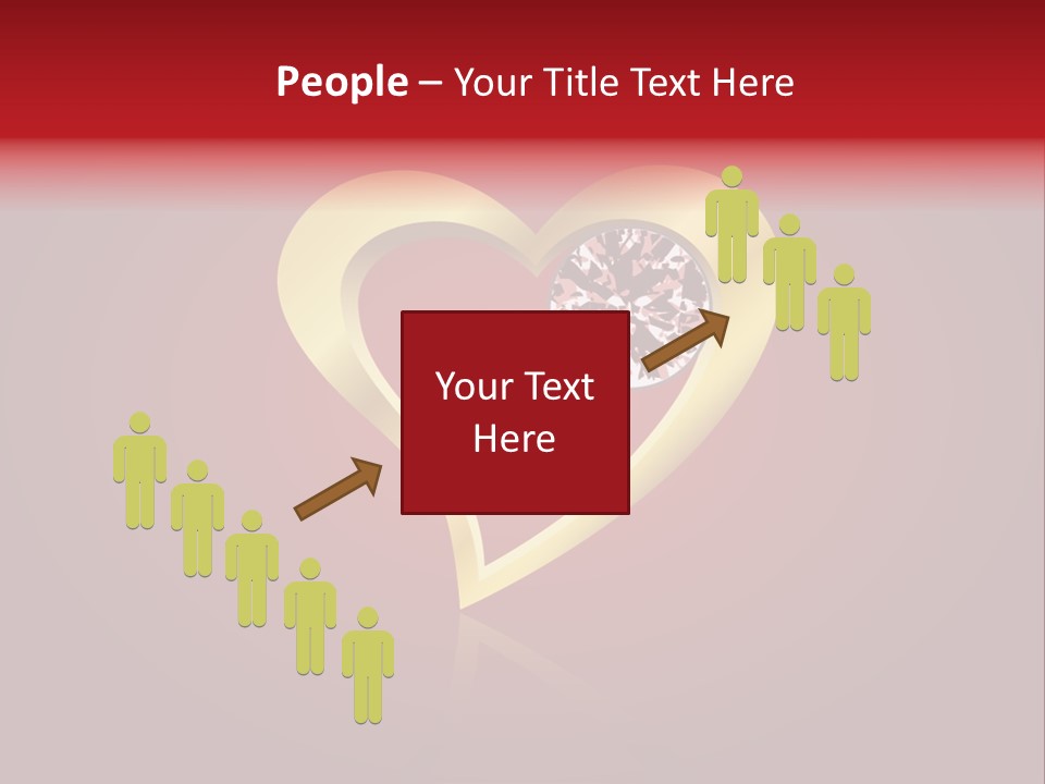 A Heart Shaped Diamond On A Red Background PowerPoint Template