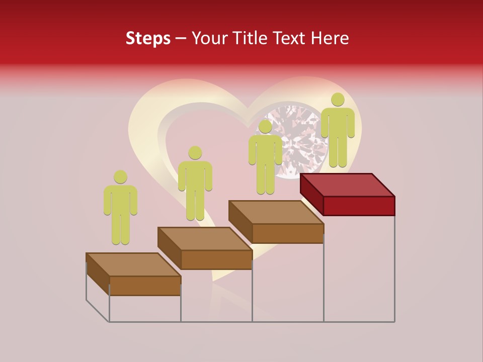 A Heart Shaped Diamond On A Red Background PowerPoint Template