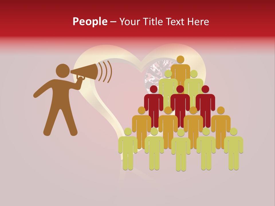 A Heart Shaped Diamond On A Red Background PowerPoint Template