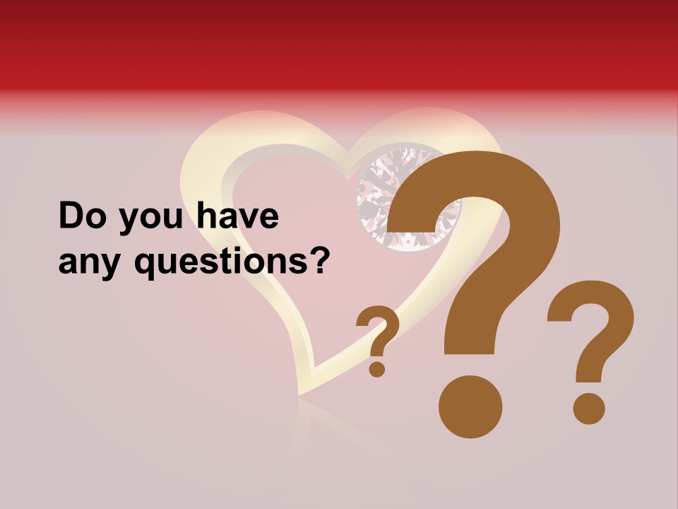 A Heart Shaped Diamond On A Red Background PowerPoint Template