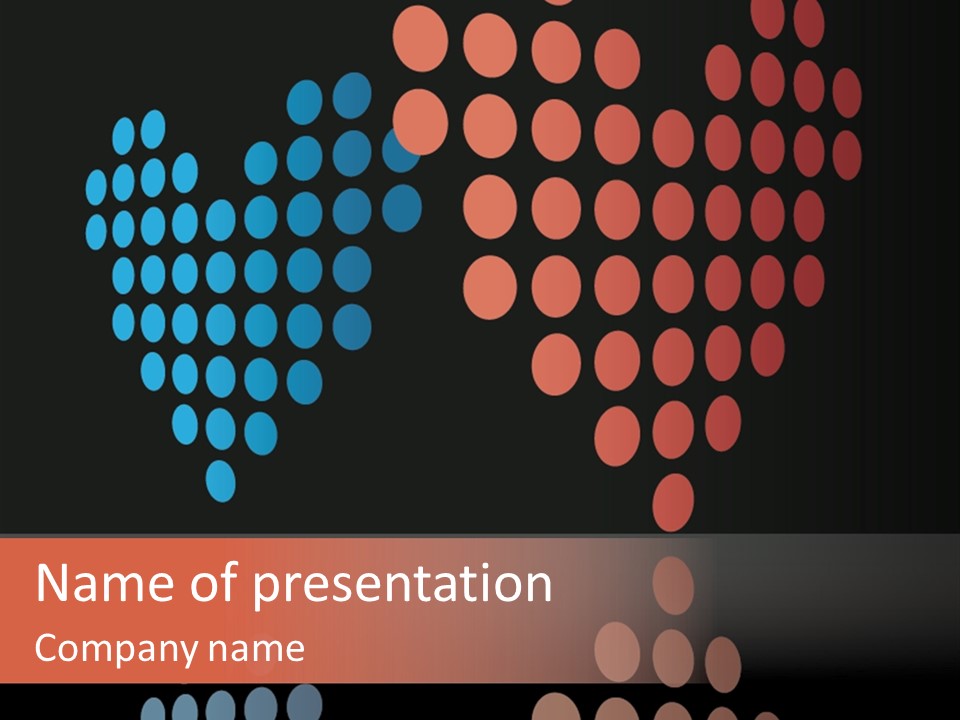 A Black Background With Red And Blue Circles PowerPoint Template