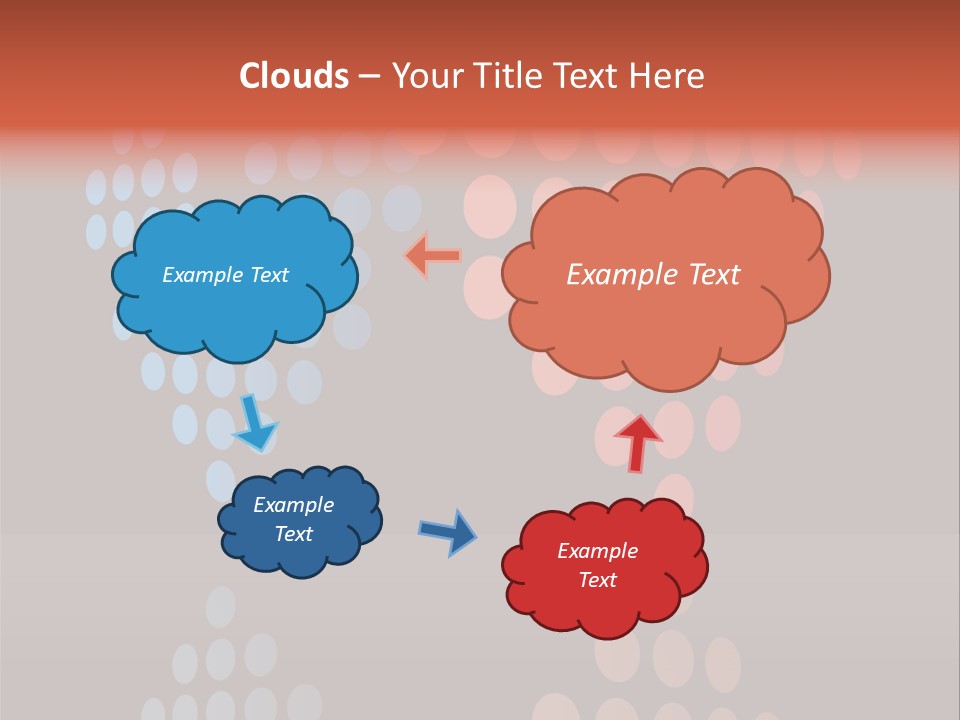 A Black Background With Red And Blue Circles PowerPoint Template