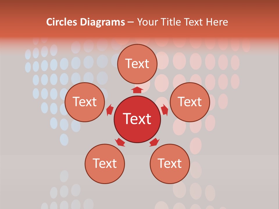 A Black Background With Red And Blue Circles PowerPoint Template