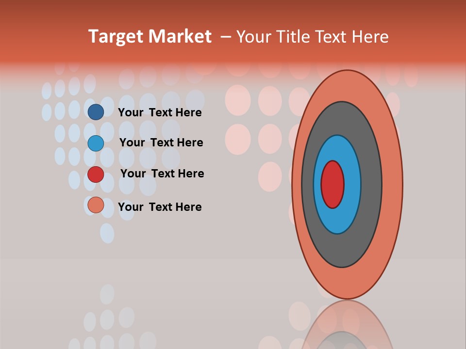 A Black Background With Red And Blue Circles PowerPoint Template