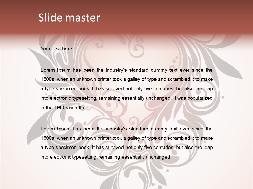 A Heart With A Floral Design On It PowerPoint Template