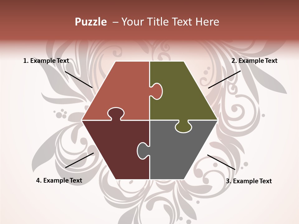 A Heart With A Floral Design On It PowerPoint Template