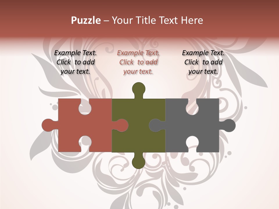 A Heart With A Floral Design On It PowerPoint Template