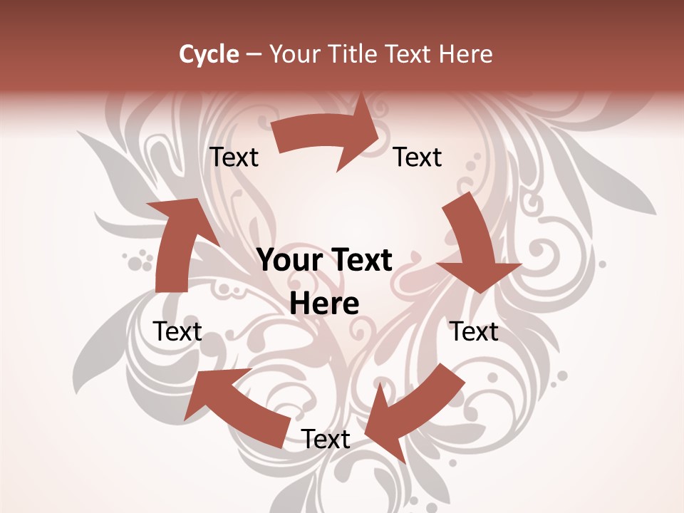 A Heart With A Floral Design On It PowerPoint Template