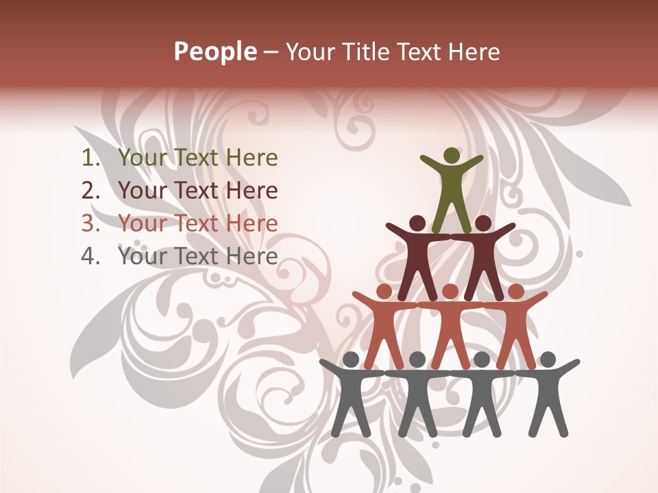 A Heart With A Floral Design On It PowerPoint Template