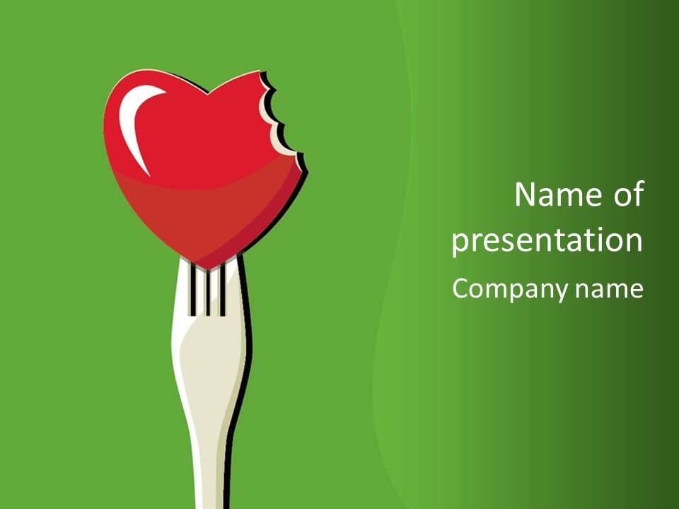 A Fork With A Heart Shaped Piece Of Food On It PowerPoint Template