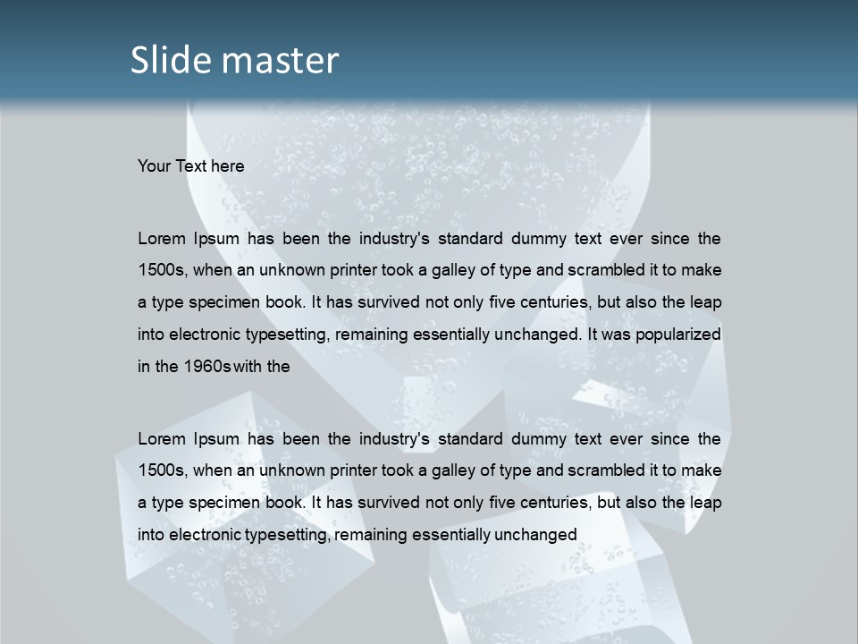 A Heart Shaped Ice Cubes On A Blue Background PowerPoint Template