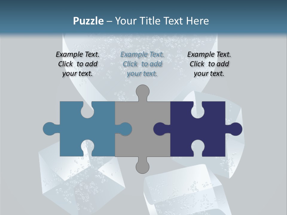 A Heart Shaped Ice Cubes On A Blue Background PowerPoint Template