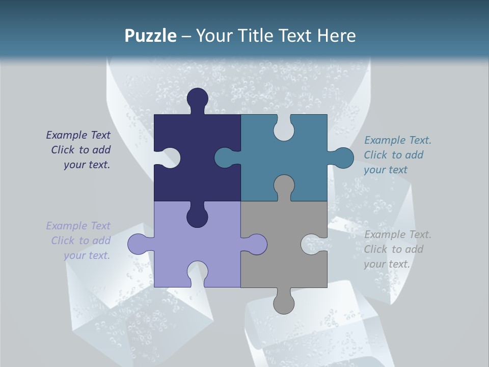 A Heart Shaped Ice Cubes On A Blue Background PowerPoint Template