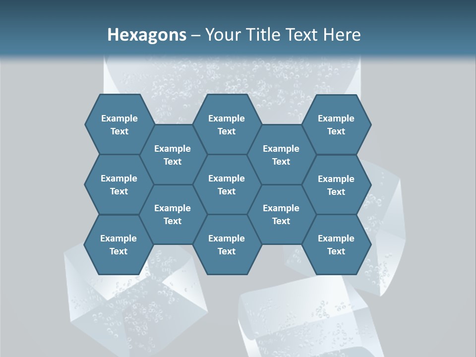 A Heart Shaped Ice Cubes On A Blue Background PowerPoint Template
