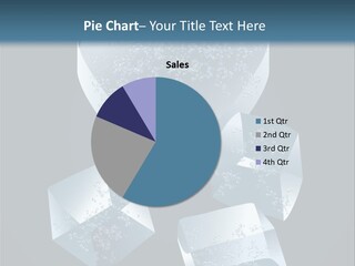 A Heart Shaped Ice Cubes On A Blue Background PowerPoint Template