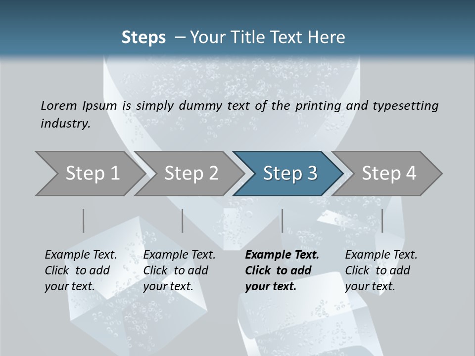 A Heart Shaped Ice Cubes On A Blue Background PowerPoint Template
