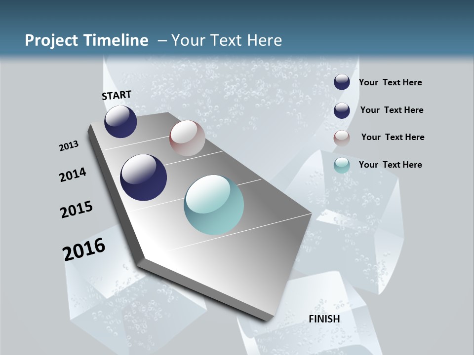 A Heart Shaped Ice Cubes On A Blue Background PowerPoint Template