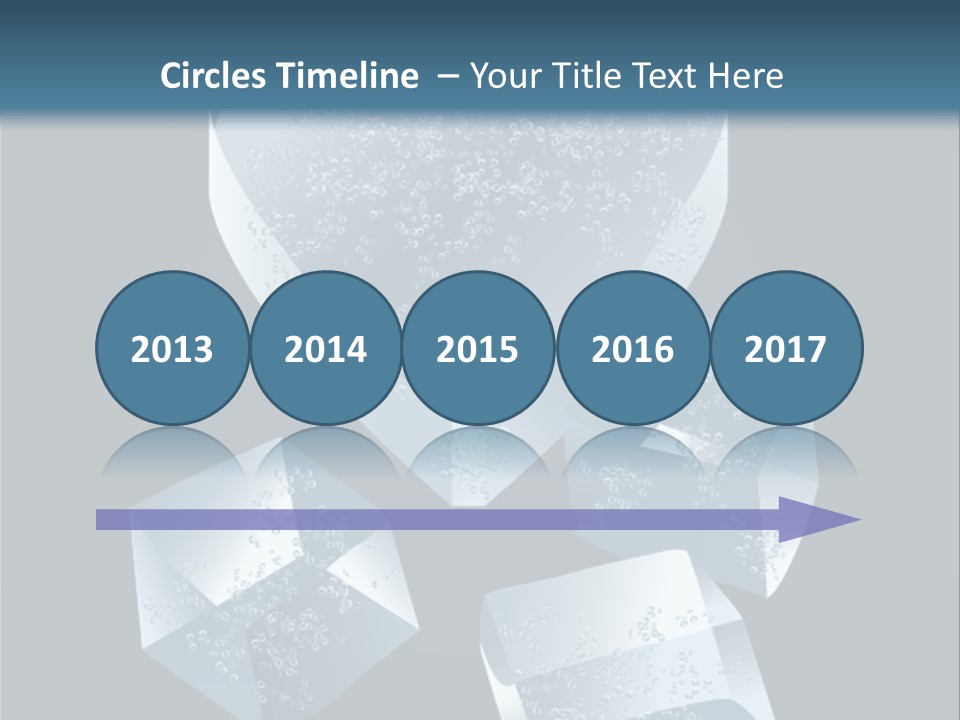 A Heart Shaped Ice Cubes On A Blue Background PowerPoint Template