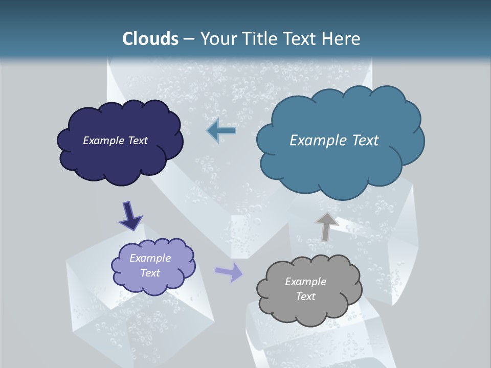 A Heart Shaped Ice Cubes On A Blue Background PowerPoint Template