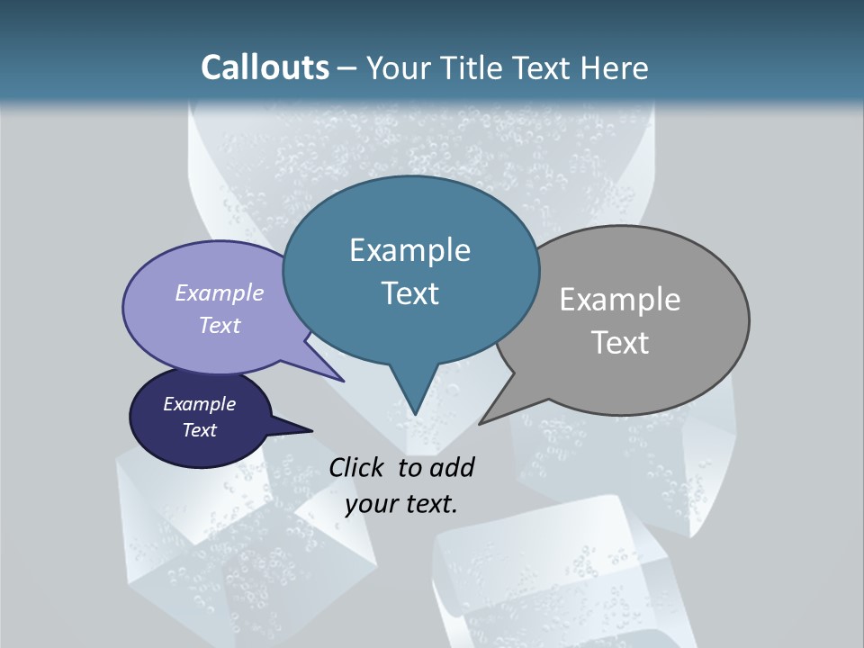 A Heart Shaped Ice Cubes On A Blue Background PowerPoint Template
