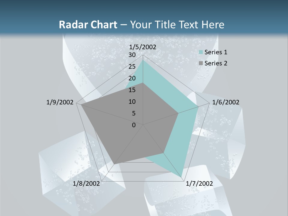 A Heart Shaped Ice Cubes On A Blue Background PowerPoint Template