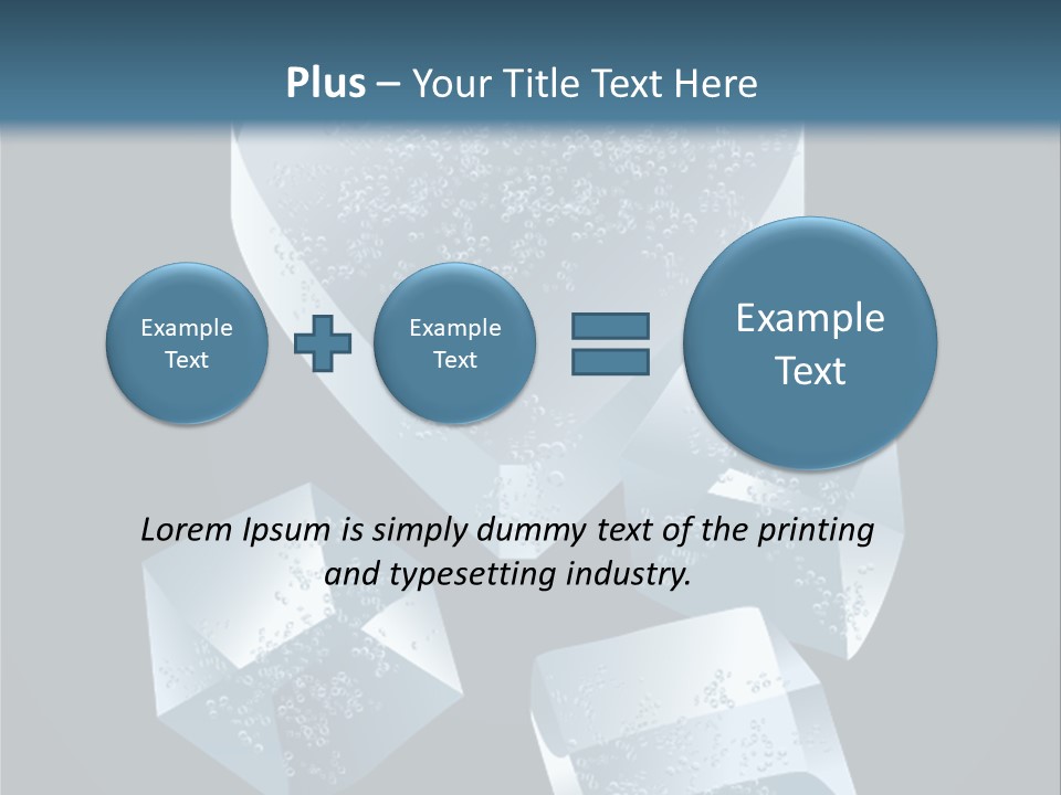 A Heart Shaped Ice Cubes On A Blue Background PowerPoint Template