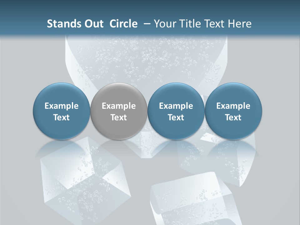 A Heart Shaped Ice Cubes On A Blue Background PowerPoint Template