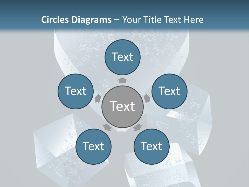 A Heart Shaped Ice Cubes On A Blue Background PowerPoint Template