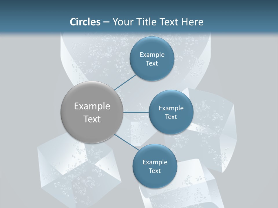 A Heart Shaped Ice Cubes On A Blue Background PowerPoint Template
