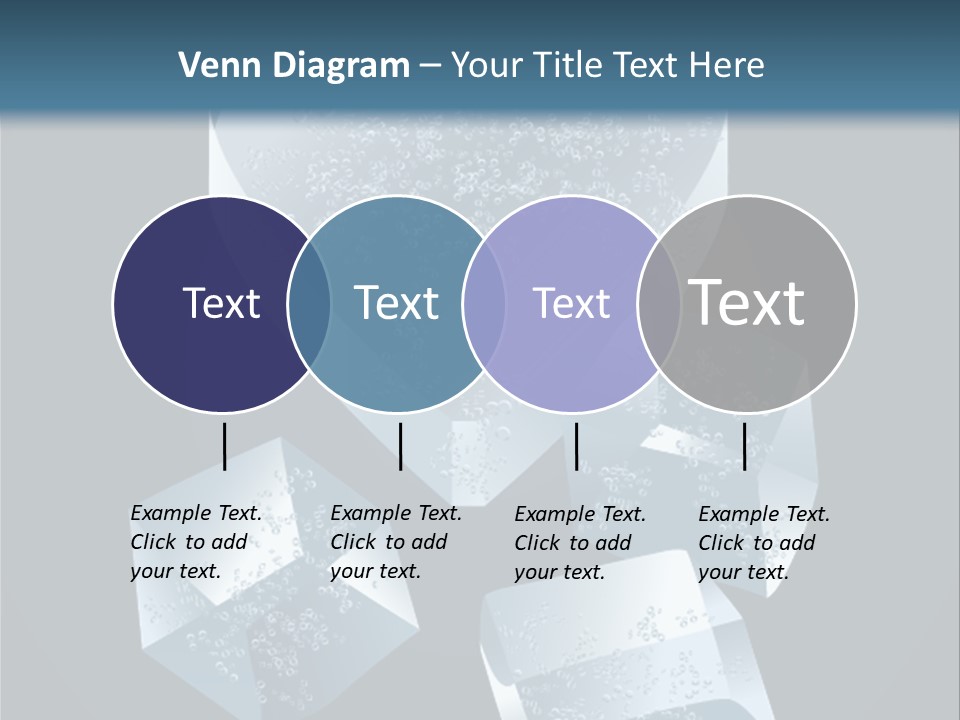 A Heart Shaped Ice Cubes On A Blue Background PowerPoint Template