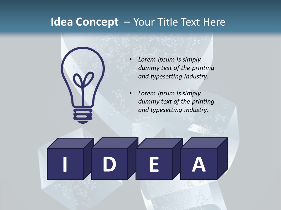 A Heart Shaped Ice Cubes On A Blue Background PowerPoint Template