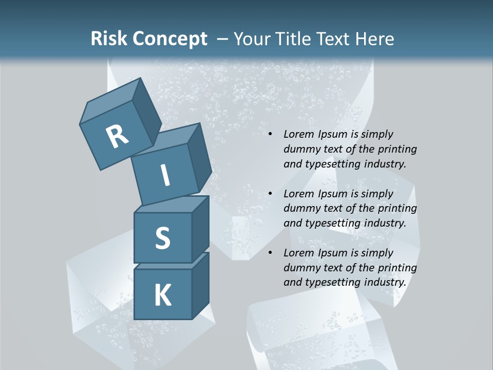 A Heart Shaped Ice Cubes On A Blue Background PowerPoint Template