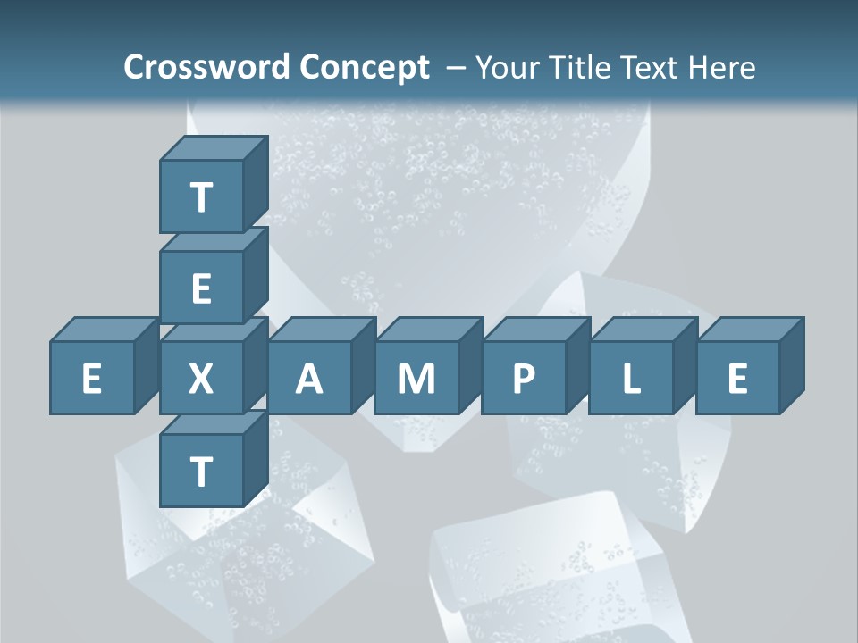 A Heart Shaped Ice Cubes On A Blue Background PowerPoint Template