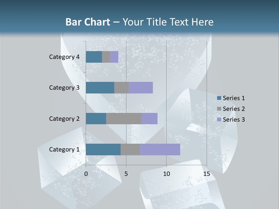 A Heart Shaped Ice Cubes On A Blue Background PowerPoint Template