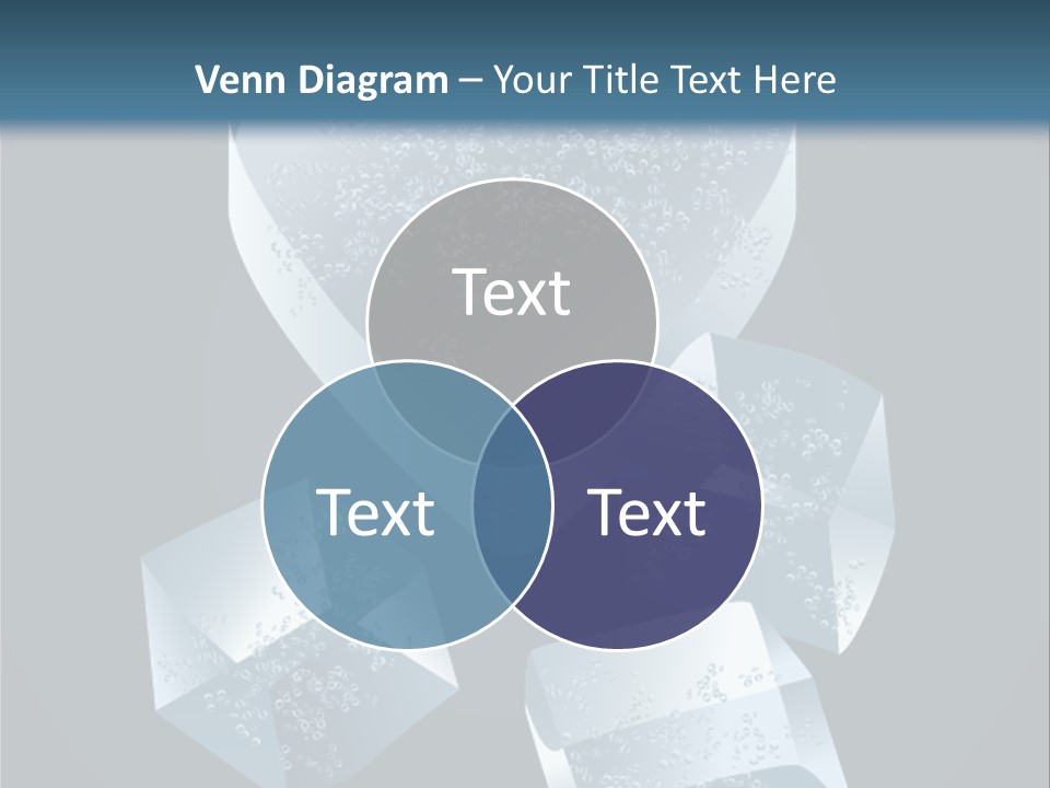 A Heart Shaped Ice Cubes On A Blue Background PowerPoint Template