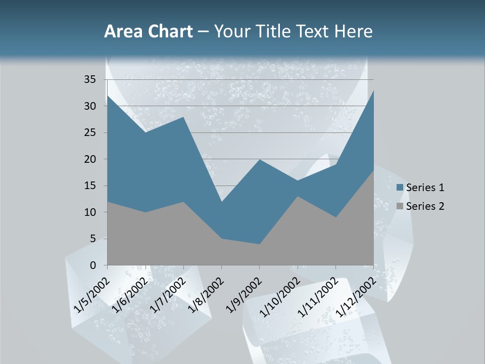 A Heart Shaped Ice Cubes On A Blue Background PowerPoint Template
