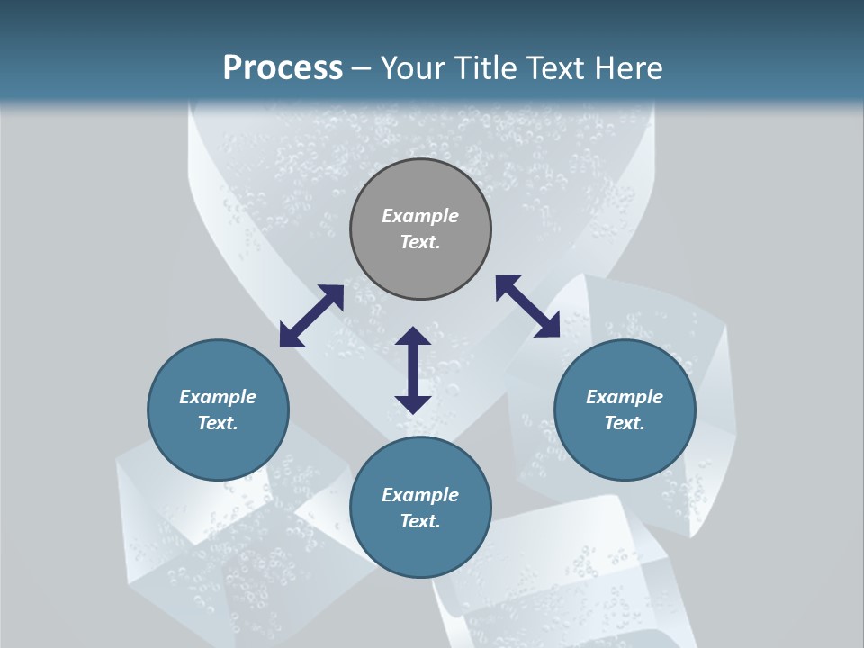 A Heart Shaped Ice Cubes On A Blue Background PowerPoint Template
