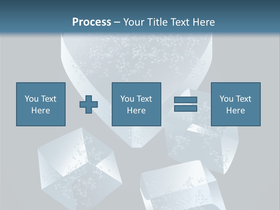 A Heart Shaped Ice Cubes On A Blue Background PowerPoint Template