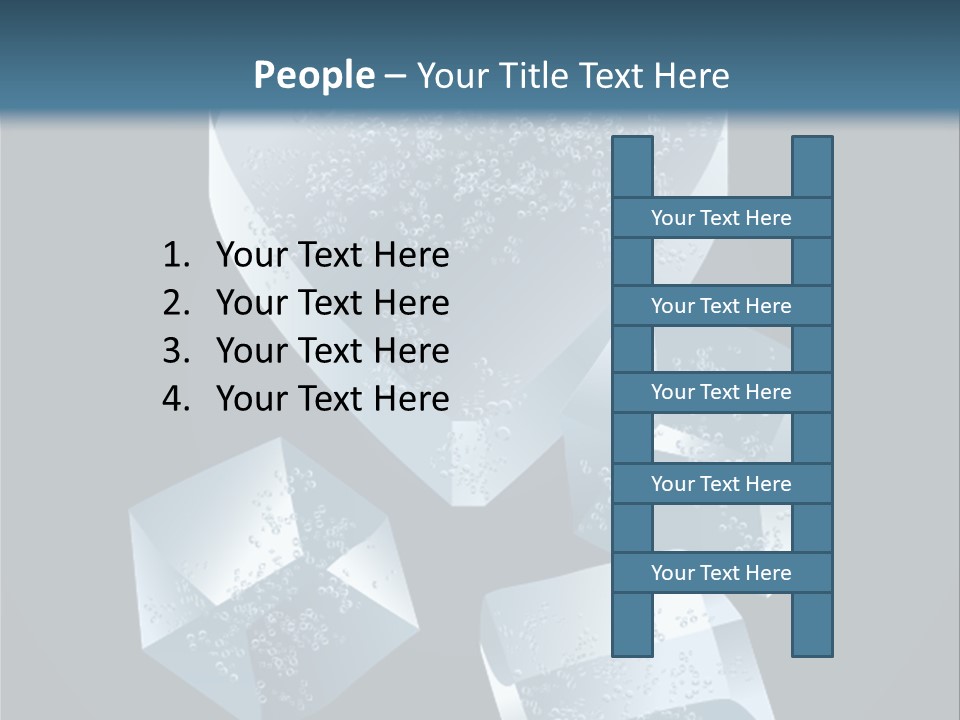 A Heart Shaped Ice Cubes On A Blue Background PowerPoint Template