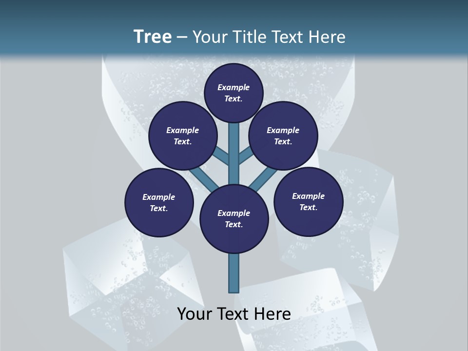 A Heart Shaped Ice Cubes On A Blue Background PowerPoint Template