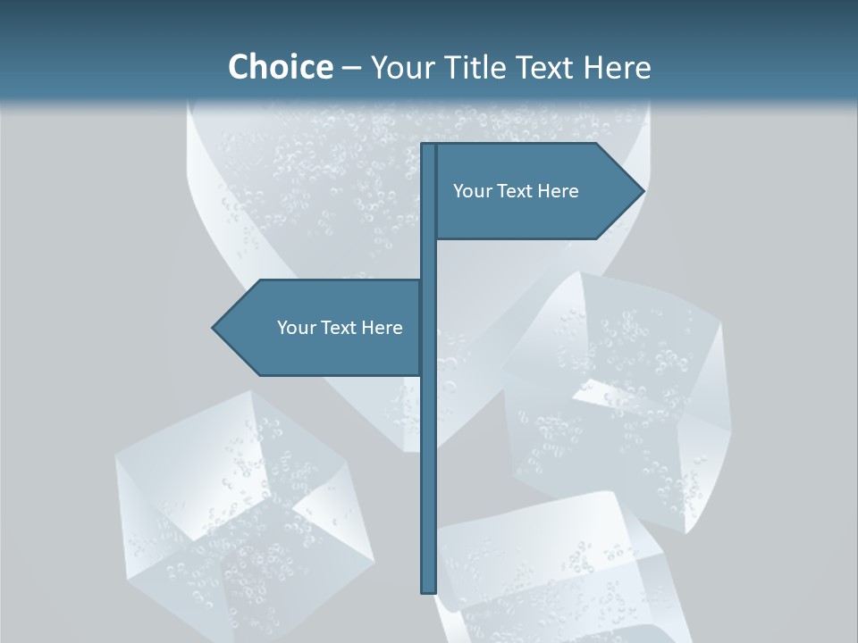 A Heart Shaped Ice Cubes On A Blue Background PowerPoint Template