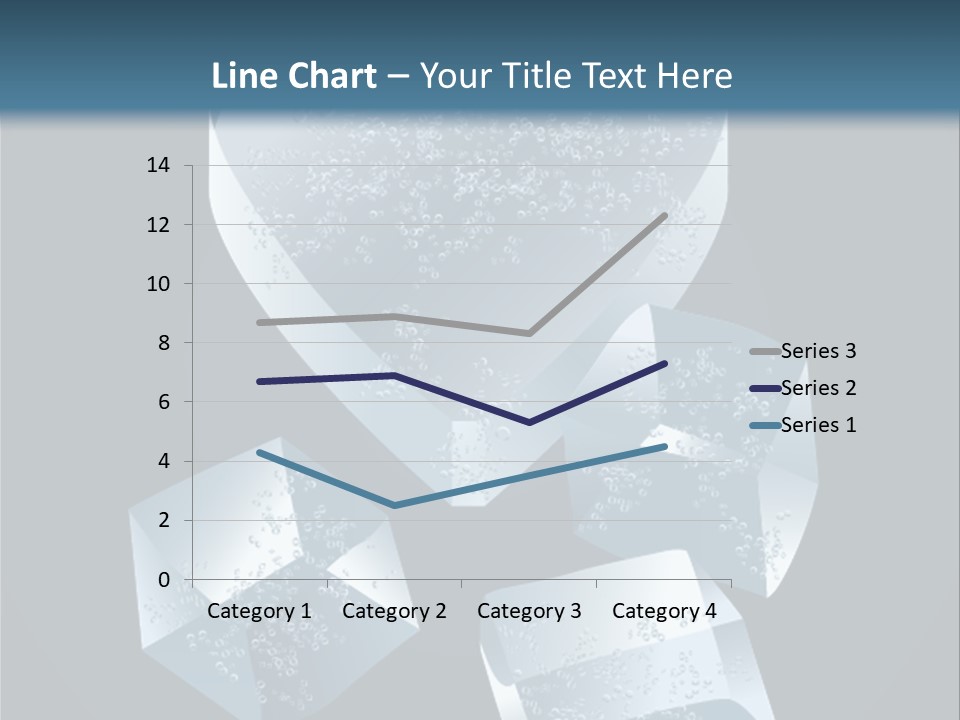 A Heart Shaped Ice Cubes On A Blue Background PowerPoint Template